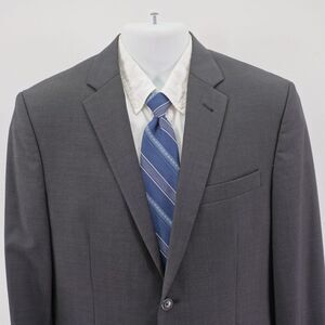 Joe Joseph Abboud Super 120s Wool Gray Birdseye 2 Button Suit Jacket 38S Tag 40S